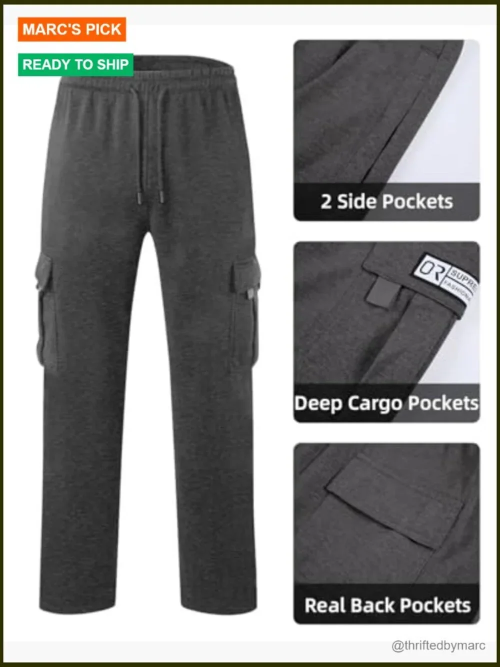 Men's Cargo Sweatpants Joggers with Pockets for Hiking Workout
